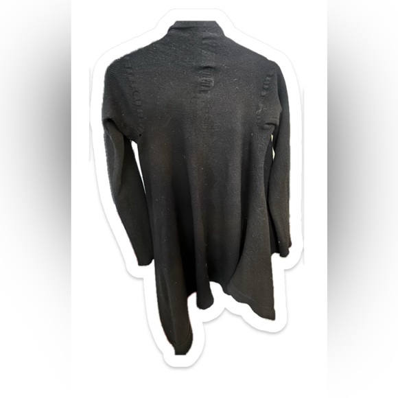 RICK OWENS • GLITTER F/W 17 • BLK  ASYMMETRICAL CARDIGAN • MED - Picture 3 of 5